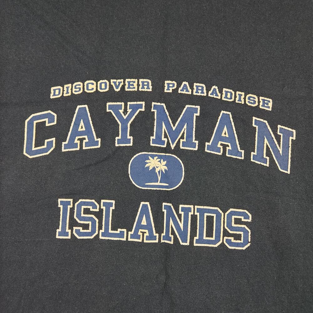 Vintage Cayman Islands Shirt Mens XL Navy Sleeveless Tank Top Graphic Logo Y2k